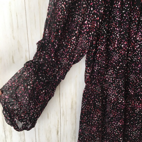 parker Black Pink Floral Silk Knee Lnth Midi Dress - Picture 2 of 8